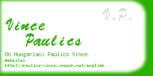 vince paulics business card